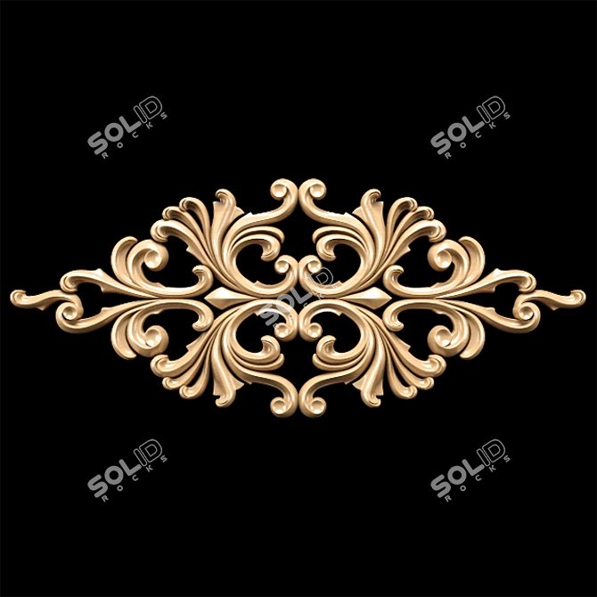 Classical Empire Style Carving Trim 3D model image 9