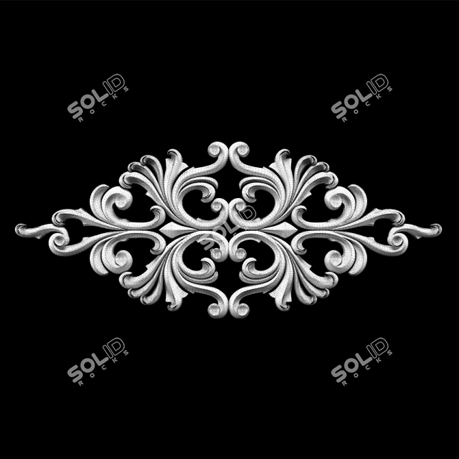 Classical Empire Style Carving Trim 3D model image 11