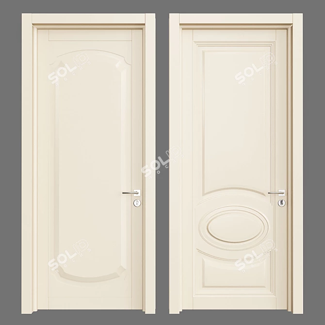 Elegant Entrance Door 3D model image 1