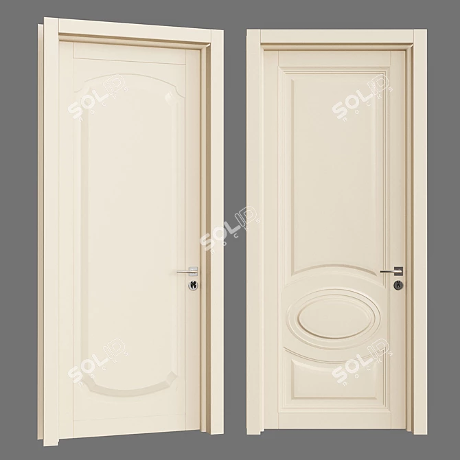 Elegant Entrance Door 3D model image 2