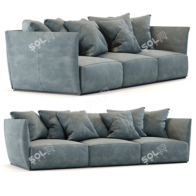 Alivar Blow - Modern Leather Sofa 3D model image 1