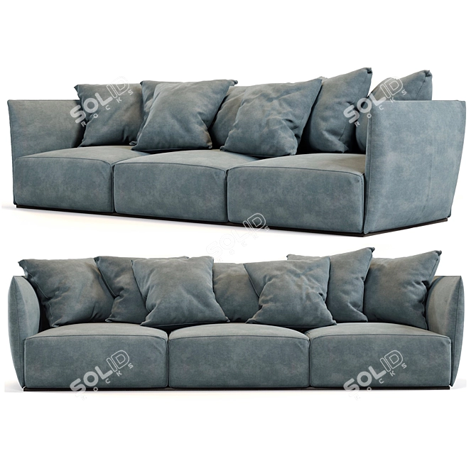 Alivar Blow - Modern Leather Sofa 3D model image 2