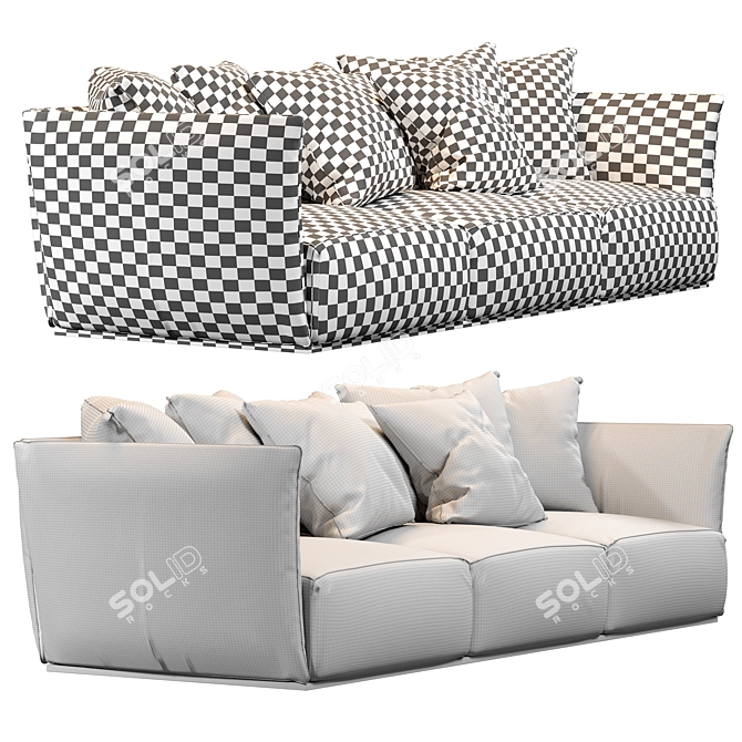 Alivar Blow - Modern Leather Sofa 3D model image 4