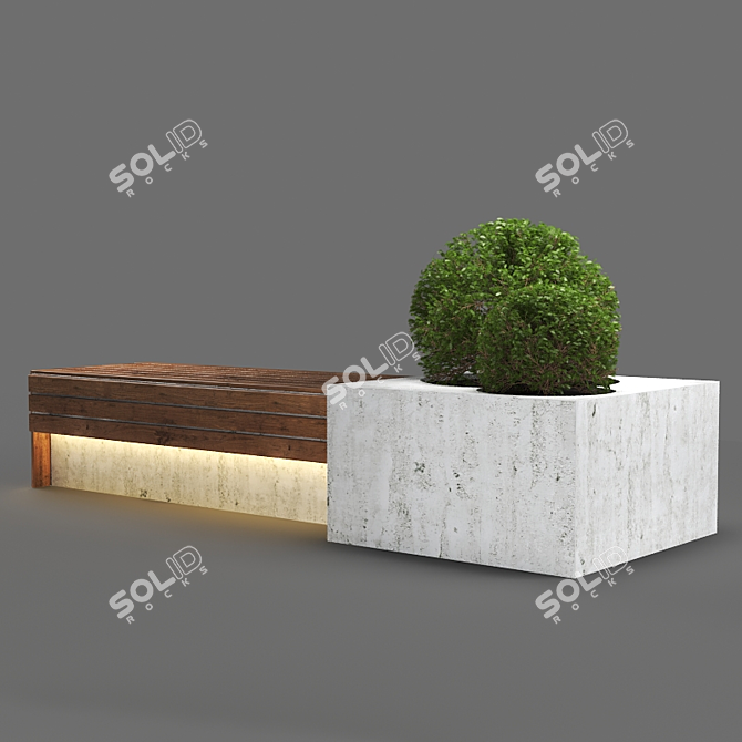 Poly Bench | 280cm Length | Unique Design 3D model image 2