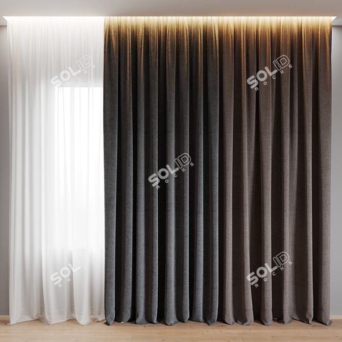 Colorful Curtain Sets 3D model image 1