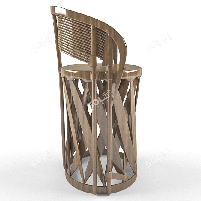 Sleek Modern Bar Stool 3D model image 2