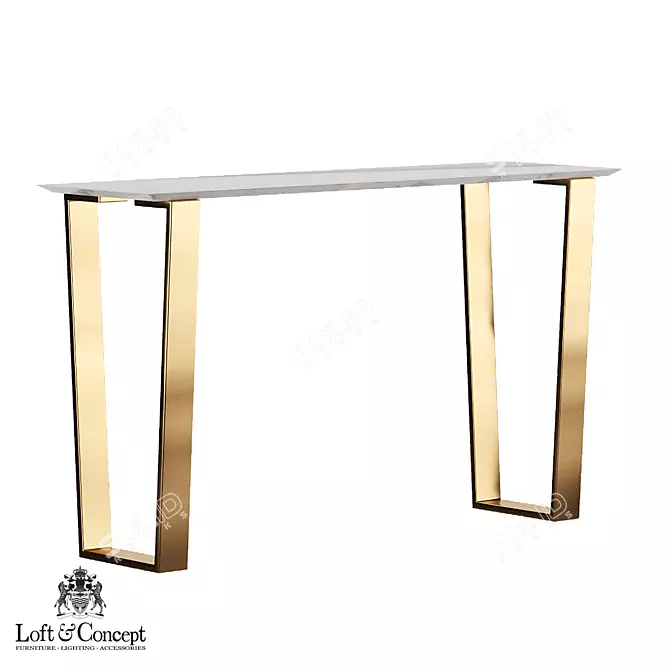 Grace Brass Console: Elegant Loft-Concept 3D model image 1