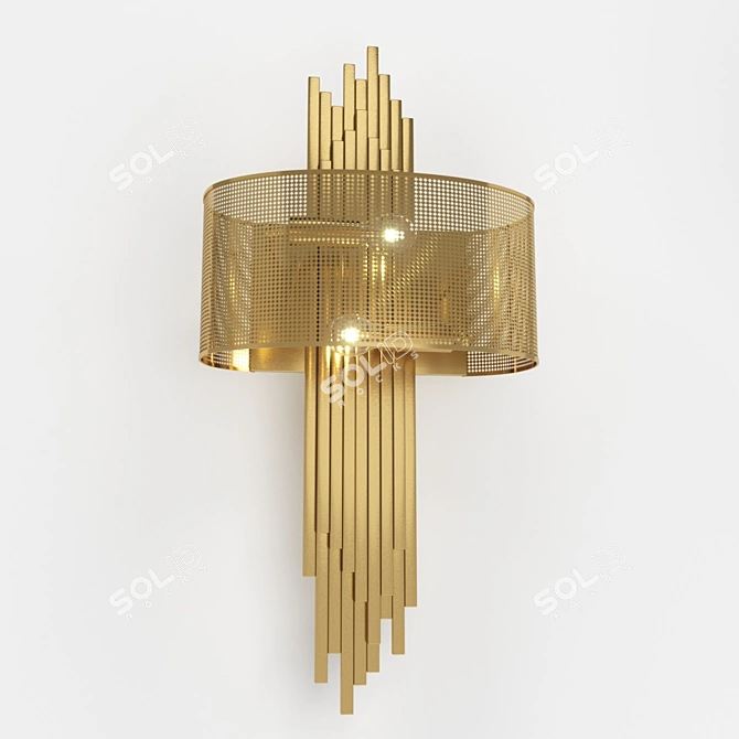 Modern Brass Metal Pendant Light 3D model image 1