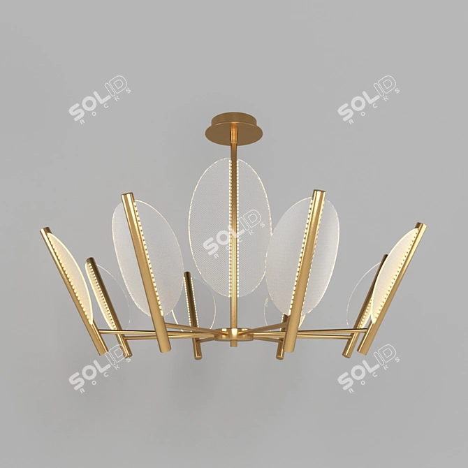 Praia 40.9060 - Sleek Brass Modern Chandelier 3D model image 1