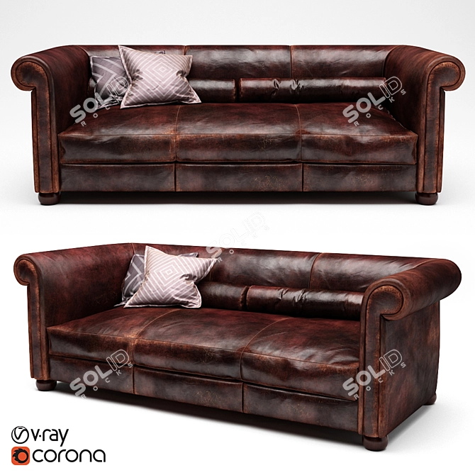 Baxter Alfred Sofa: Luxury Comfort for Your Home 3D model image 1