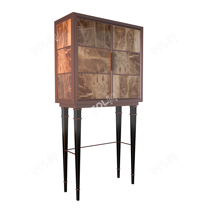 Vintage Tall Chest of Drawers 3D model image 1