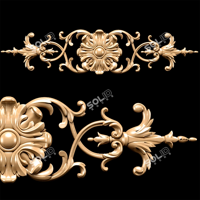 Elegant Classical Carved Trim 3D model image 7