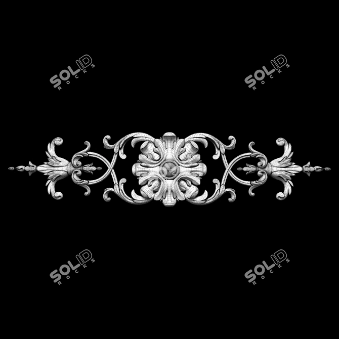 Elegant Classical Carved Trim 3D model image 8