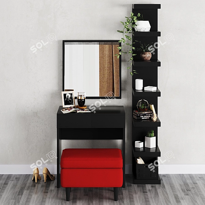 [Translation: Thank you for your purchase!]

IKEA Brimnes Dressing Table with Mirror and Ottoman 3D model image 2