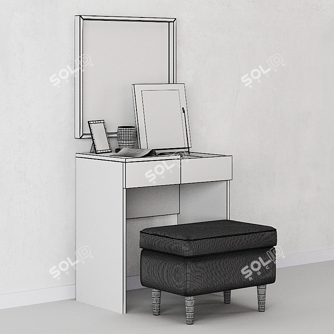 [Translation: Thank you for your purchase!]

IKEA Brimnes Dressing Table with Mirror and Ottoman 3D model image 9