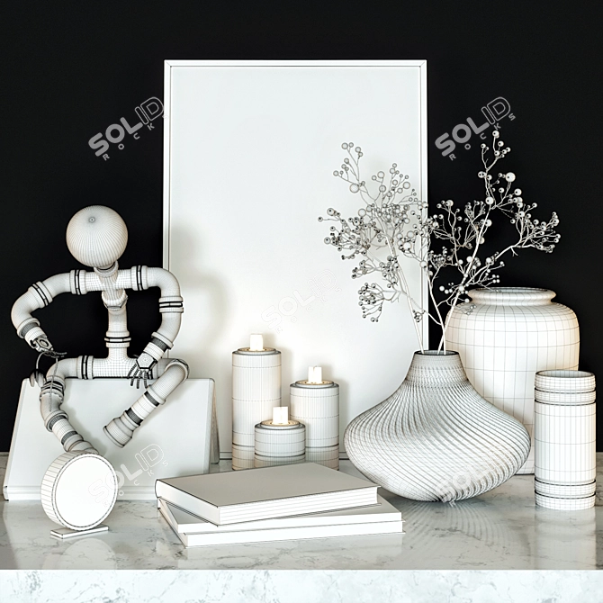 Modern Decorative Set: 2 Pieces 3D model image 5