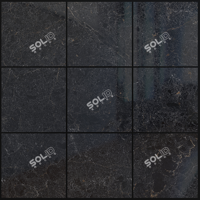 Cosmic Black Marble Set │ High-Quality Multi-Texture Tiles 3D model image 1