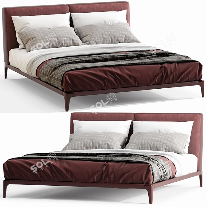 Modern Poliform Park Uno Bed - Sleek and Stylish 3D model image 2