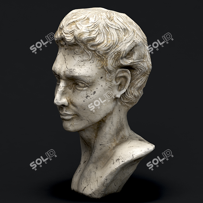 Sculpted Face Statue: Intricate Design & Detail 3D model image 2