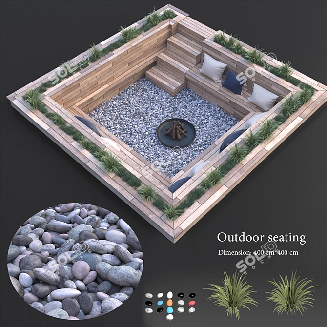 Outdoor Oasis: Stylish Seating Solution 3D model image 1