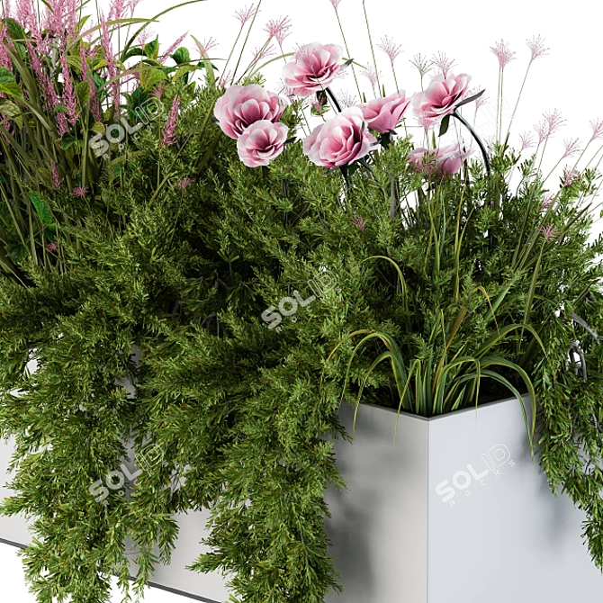 Window Flower Box in Pink 3D model image 2