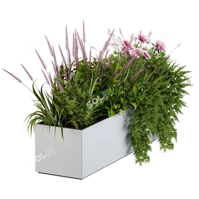 Window Flower Box in Pink 3D model image 4