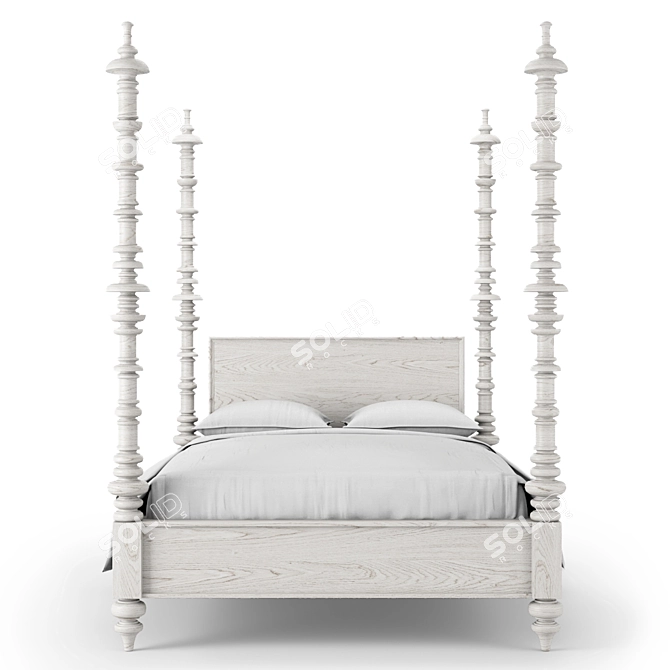 Elegance Defined: Restoration Hardware Zoe Bed 3D model image 2