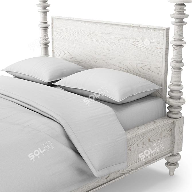 Elegance Defined: Restoration Hardware Zoe Bed 3D model image 3