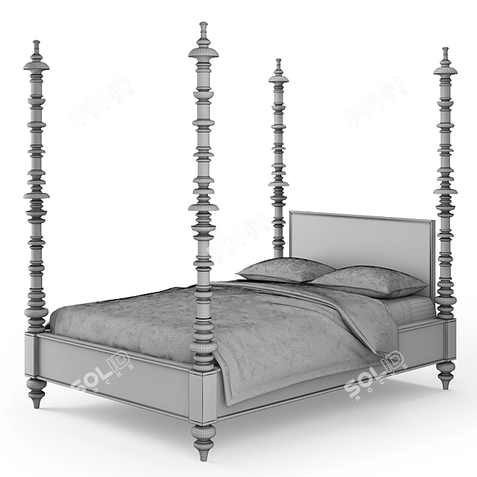 Elegance Defined: Restoration Hardware Zoe Bed 3D model image 4