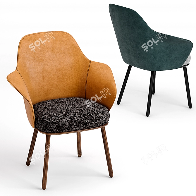 Elegant Linus Marco Dessi Chair 3D model image 2