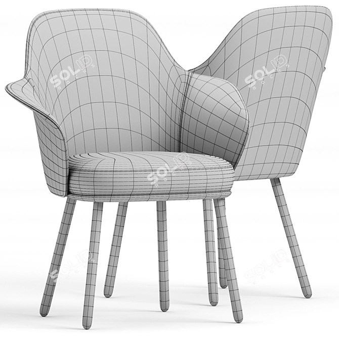 Elegant Linus Marco Dessi Chair 3D model image 4