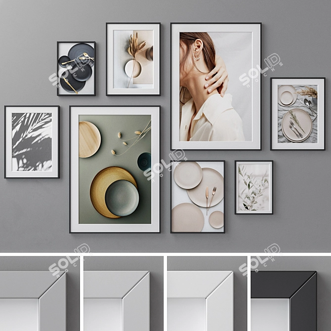 Stylish Frames Set: Showcase Your Memories 3D model image 1