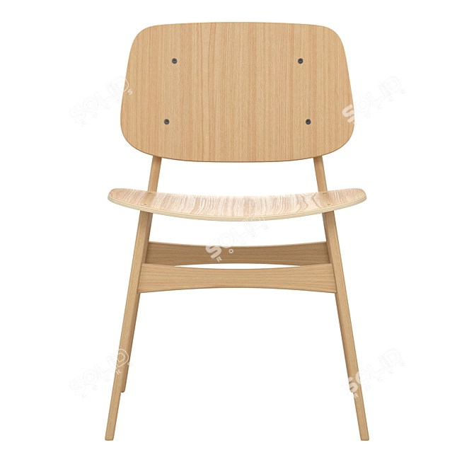 Soborg Chair: Elegant Wood Design 3D model image 4