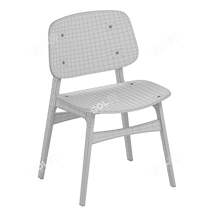 Soborg Chair: Elegant Wood Design 3D model image 5