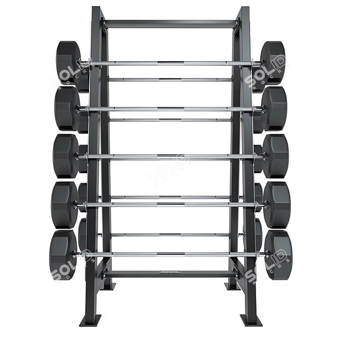 Hammer Strength Barbell Storage 3D model image 3