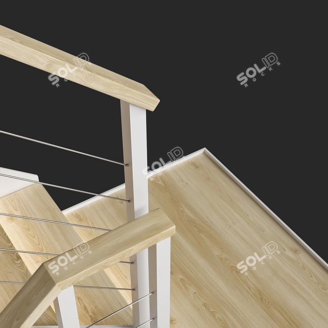 Title: Loft-Style White Staircase 3D model image 7