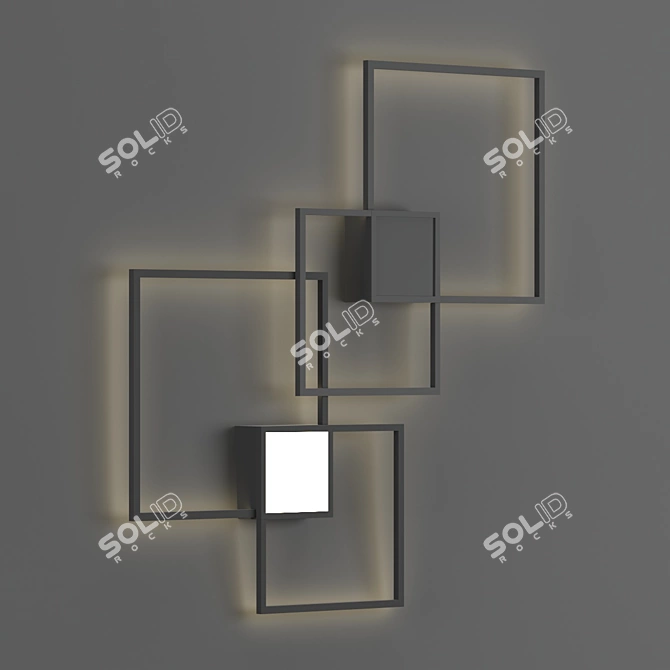 Modern Cube Wall Lamp - VENN 2.0 3D model image 1