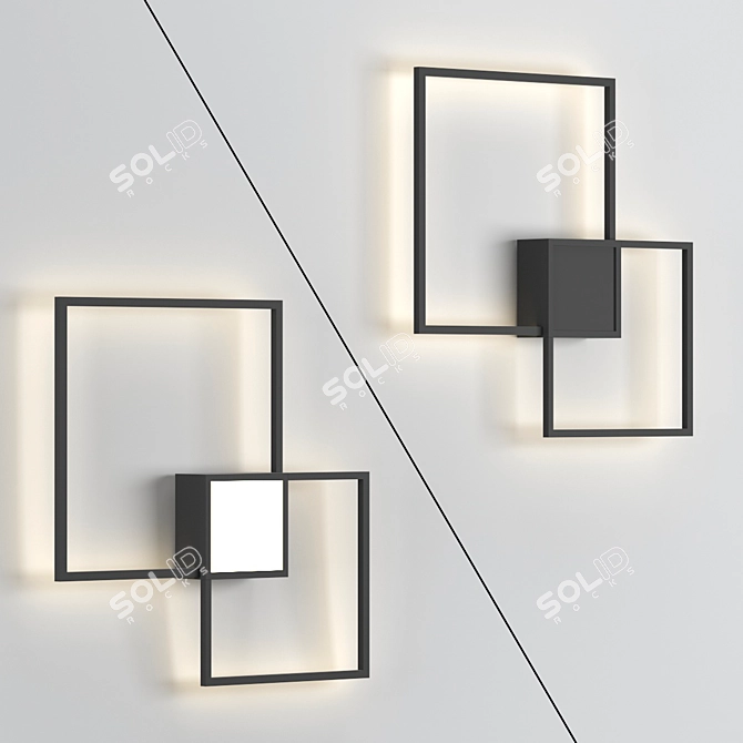Modern Cube Wall Lamp - VENN 2.0 3D model image 7