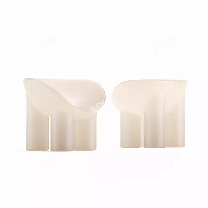 Roly Poly Chair - Sleek, Stylish Bliss 3D model image 3