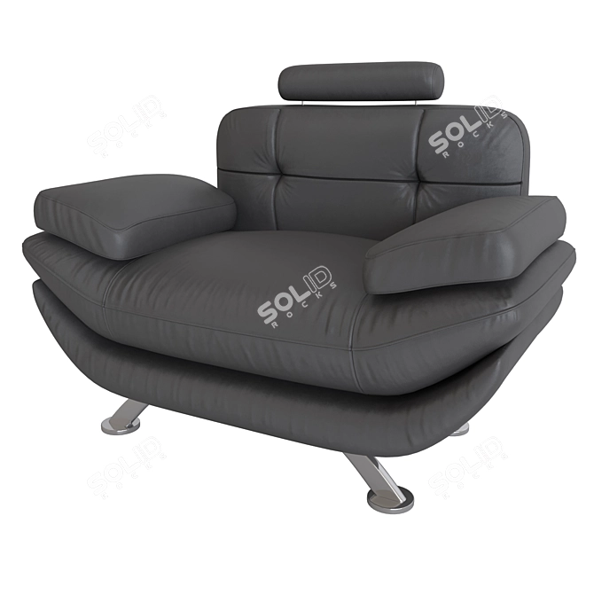 Title: Sculpted Fold Sofa 3D model image 3