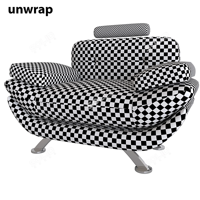 Title: Sculpted Fold Sofa 3D model image 4