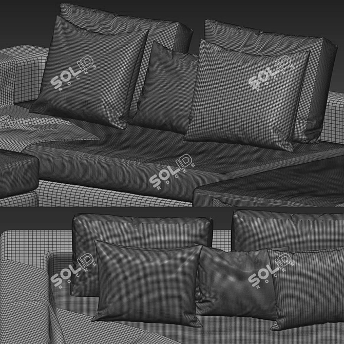 Elegant Minotti Hamilton Sofa 3D model image 3
