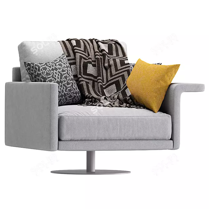 Mabel Lounge Armchair: Comfort and Style 3D model image 1