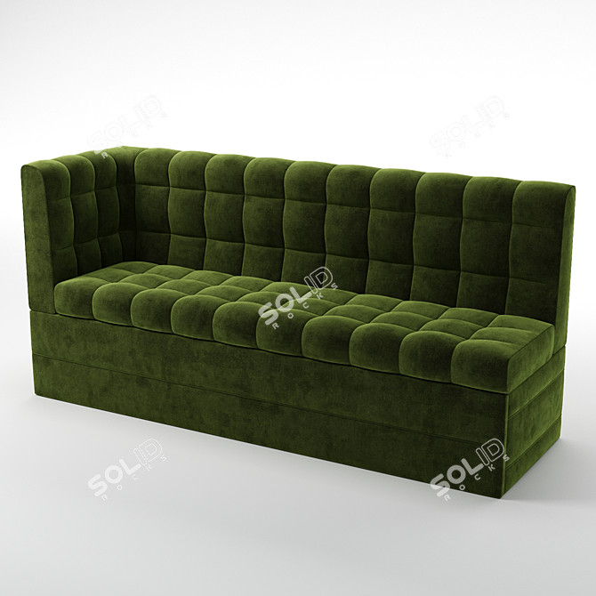 Green and Beige Velveteen Kitchen Corner Sofa 3D model image 1