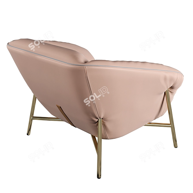 Luxurious Pink Armchair: DORA by Ulivi Salotti 3D model image 2