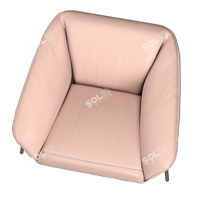 Luxurious Pink Armchair: DORA by Ulivi Salotti 3D model image 4