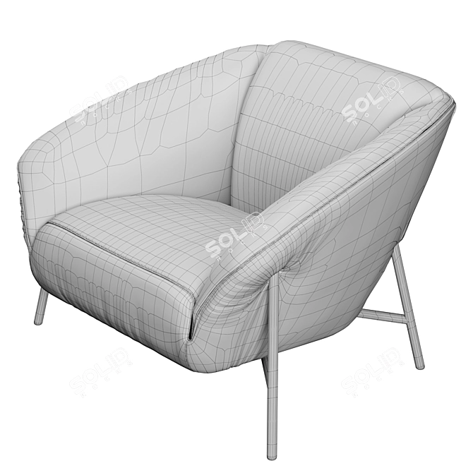 Luxurious Pink Armchair: DORA by Ulivi Salotti 3D model image 5