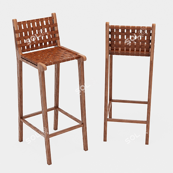 Contemporary 3D Bar Chair 3D model image 1