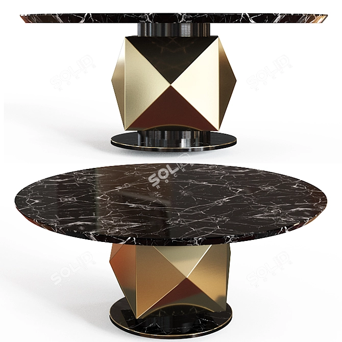 Elegant Round Giorgio Dining Table 3D model image 1