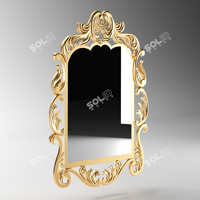 Elegant Reflection: Classic Mirror 90x77cm 3D model image 1